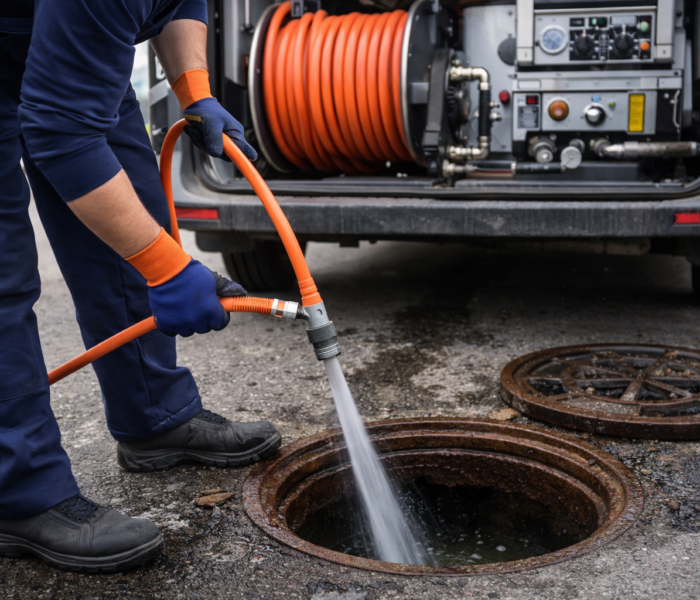 Canalizare înfundată în București – instalator desfundă canalizarea cu jet de apă sub presiune