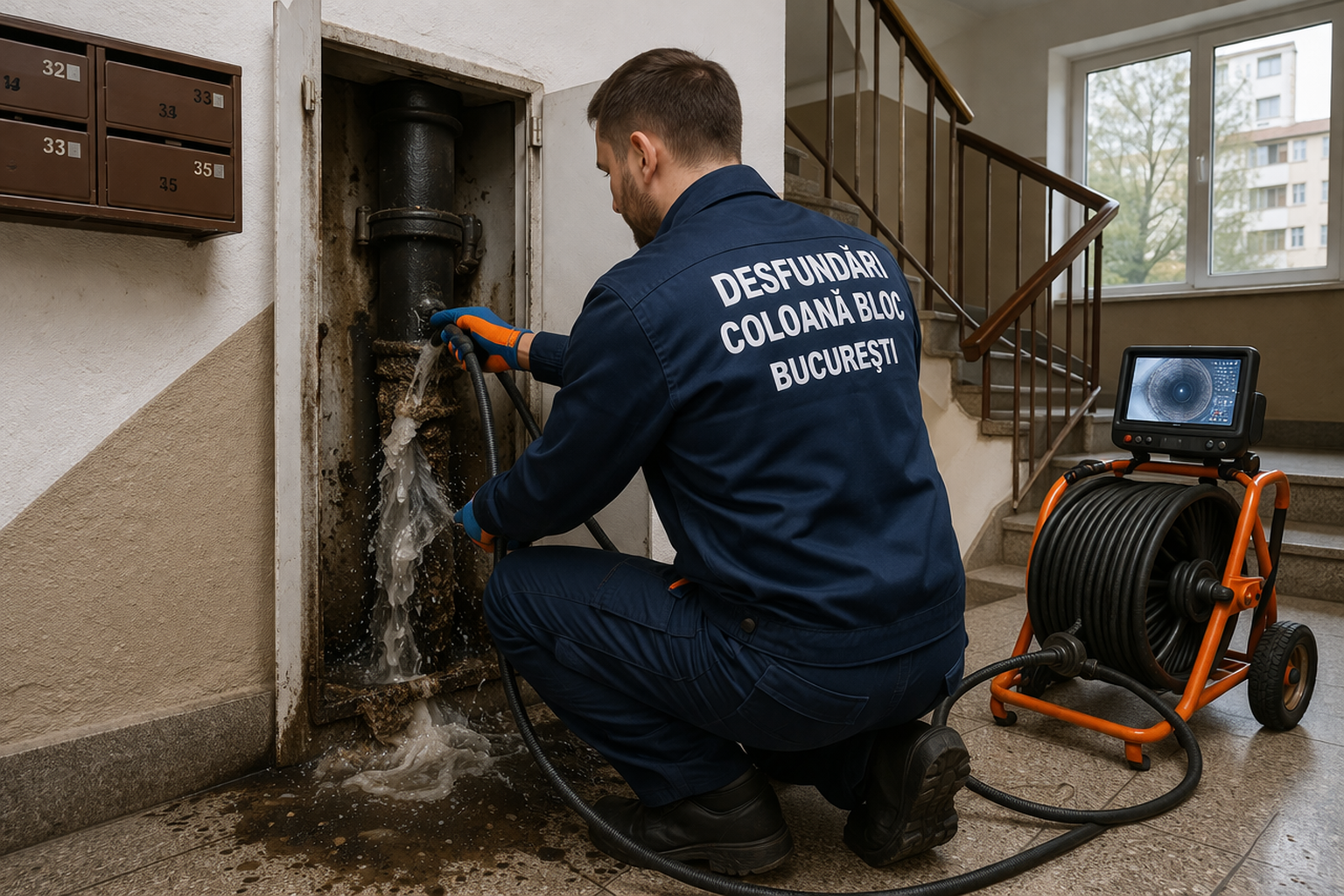 Desfundare coloană bloc București – intervenții rapide pentru probleme grave