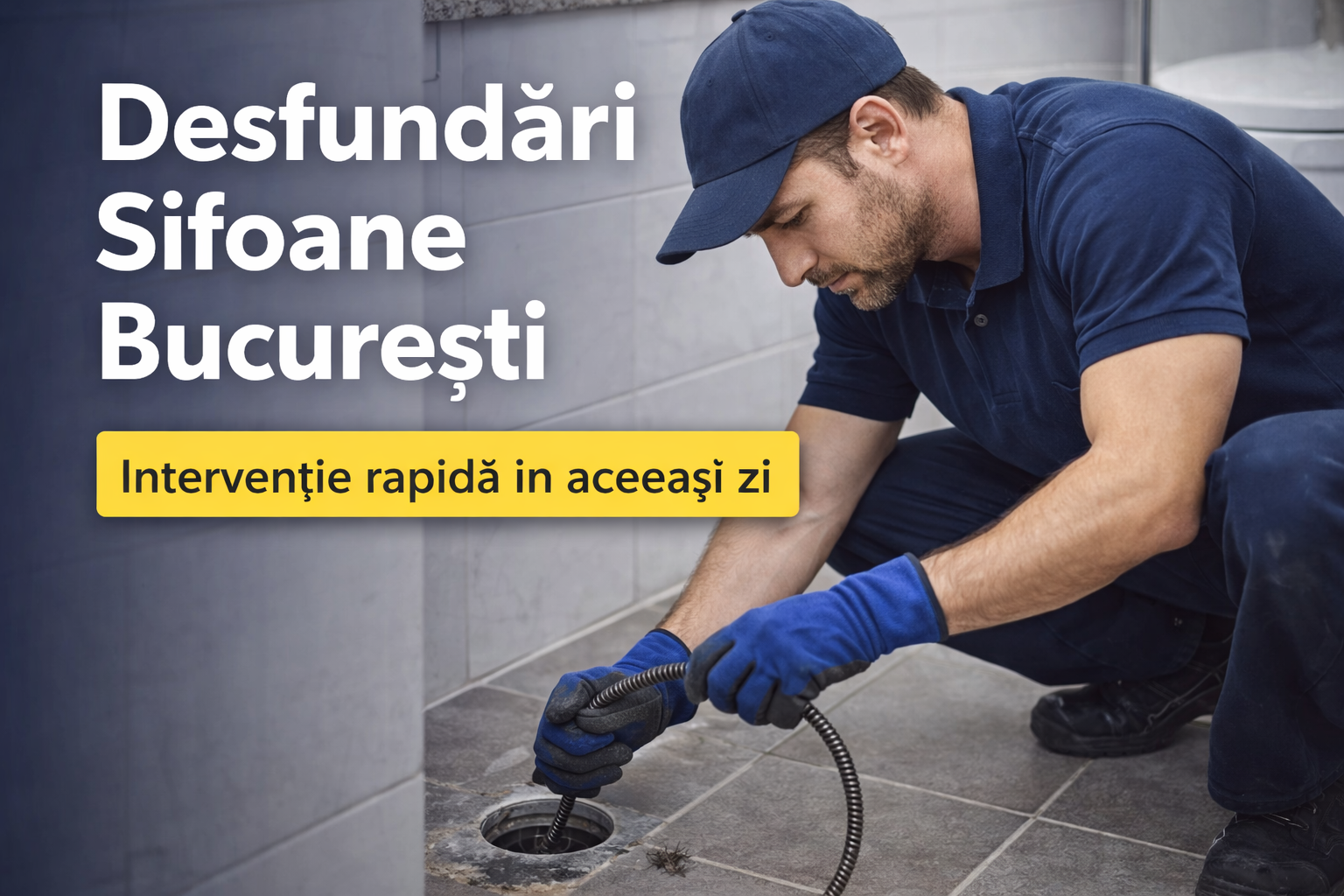 Desfundări sifoane București – intervenție rapidă pentru desfundare sifon pardoseală și scurgeri baie